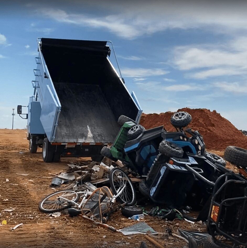 Yard waste and tree debris loaded for disposal on the Gulf Coast